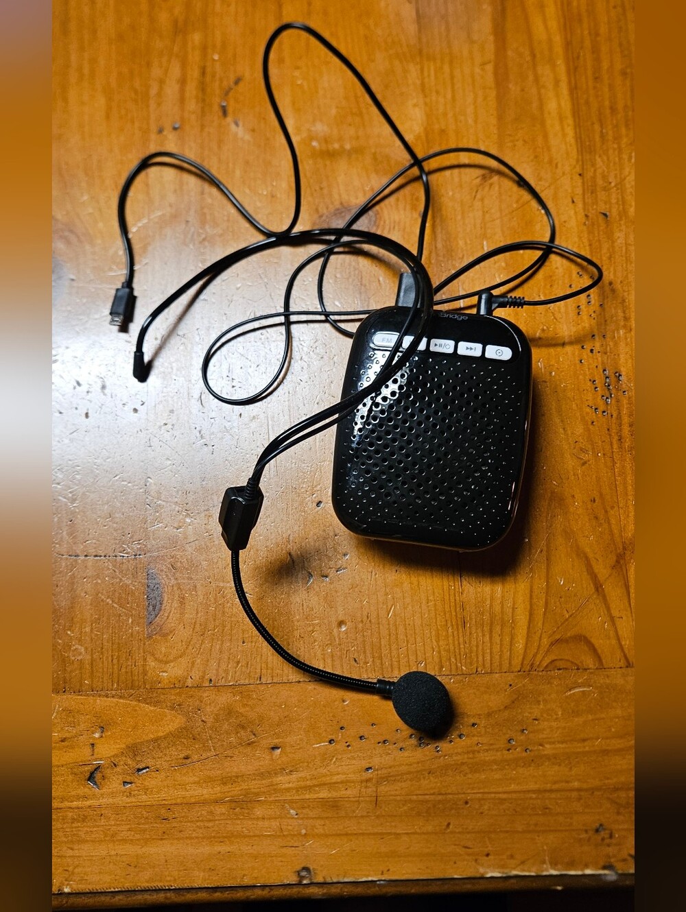 Portable Black Voice Amplifier with Headset Microphone